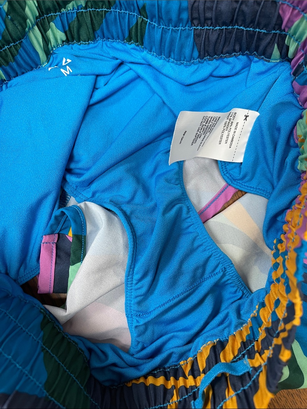 DSG Purple Tropical Print Athletic Shorts with Teal & Yellow Accents - Picture 5 of 6